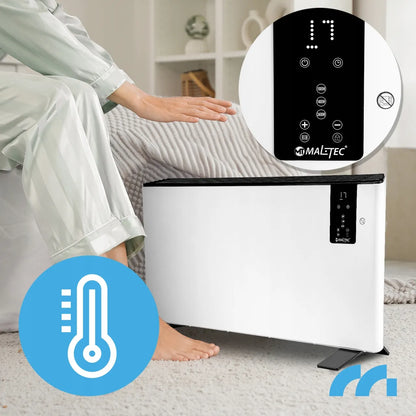 Elektrinis konvekcinis šildytuvas MalTec 2400W su termostatu, nuotolinio valdymo pulteliu ir laikmačiu