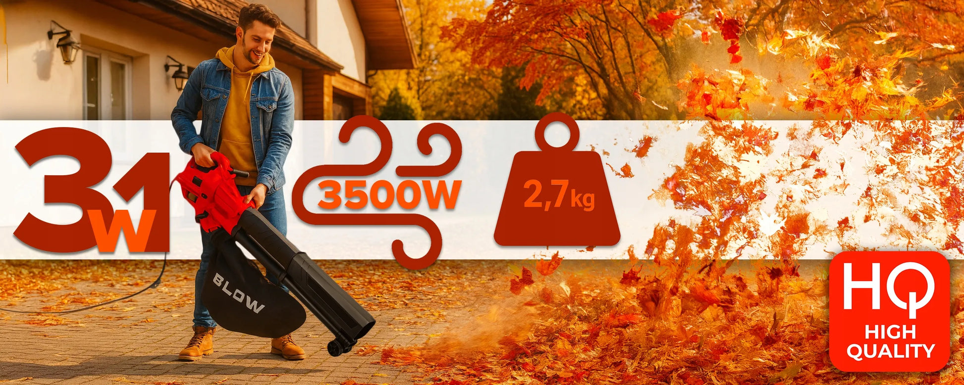 Elektrinis lapų pūstuvas siurblys smulkintuvas 42L 3in1 3500W