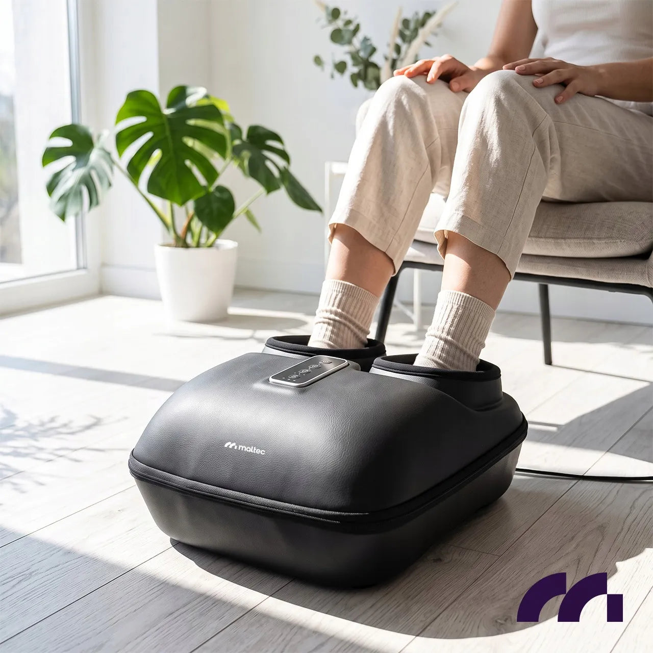 Elektrinis pėdų masažuoklis Maltec FootForce graphite su šildymo funkcija