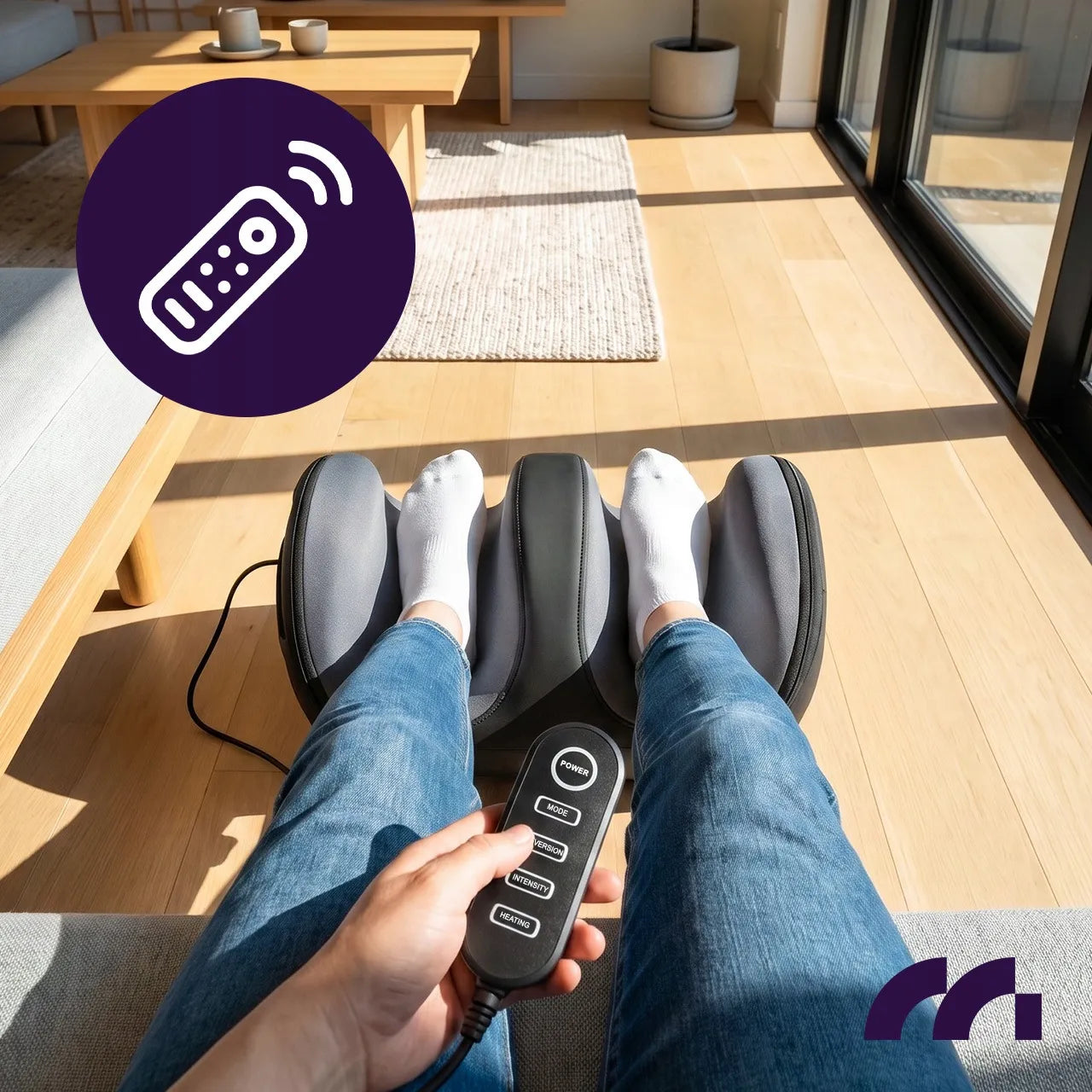 Elektrinis pėdų masažuoklis MalTec FootPulse black su šildymu ir Shiatsu funkcija