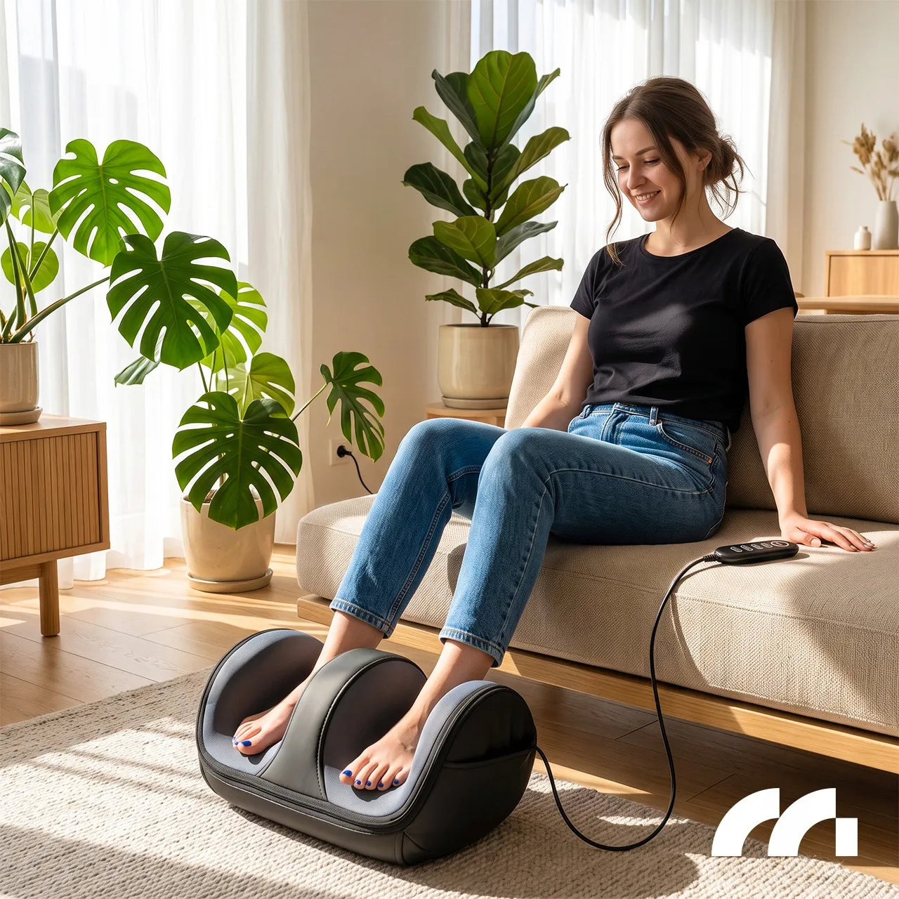 Elektrinis pėdų masažuoklis MalTec FootPulse black su šildymu ir Shiatsu funkcija