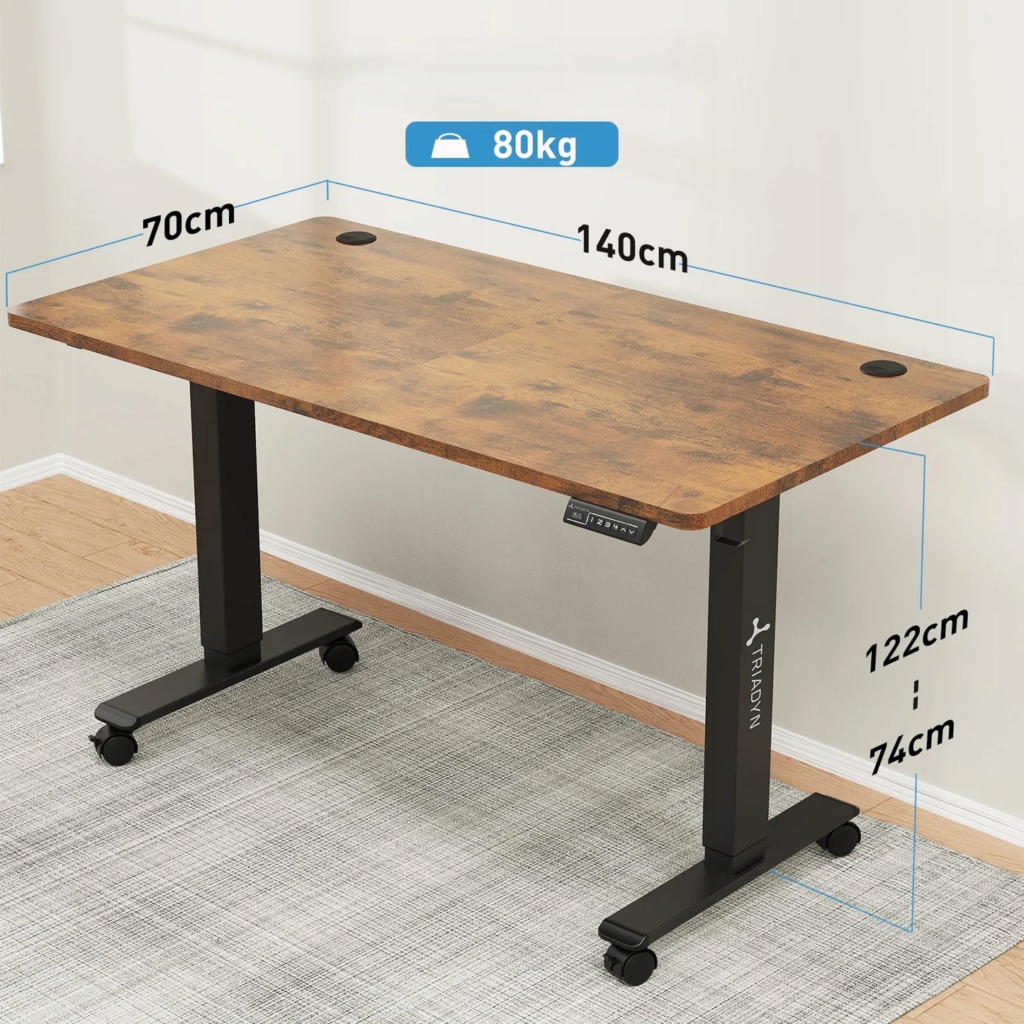 Elektrinis reguliuojamo aukščio stalas Triadyn WorkBase 1407 140x70cm