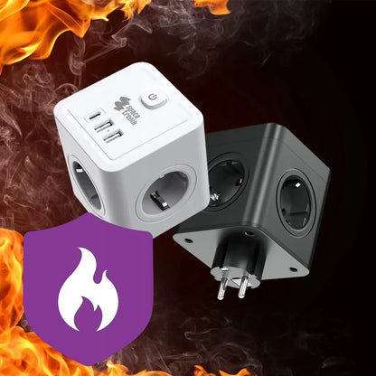 Elektrinis šakotuvas su jungikliu 4xAC 3xUSB Spacetronik