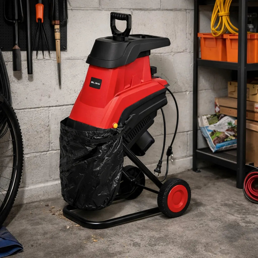Elektrinis šakų smulkintuvas BLOW 3600W 45mm + 2x 45L krepšiai, 2x peiliai