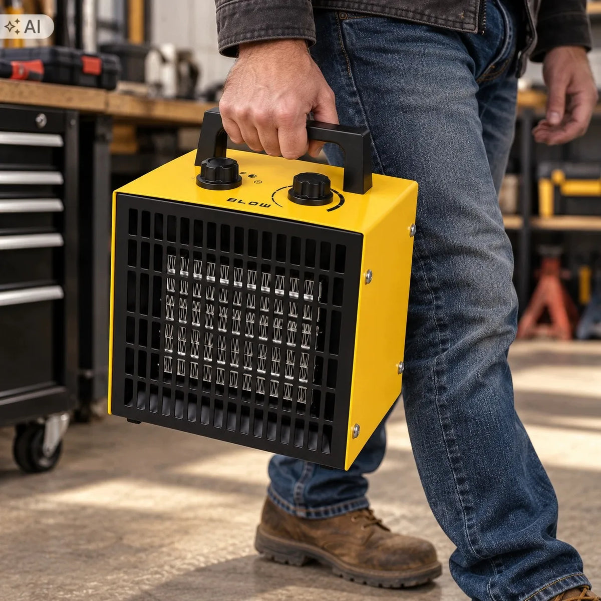 Elektrinis šildytuvas BLOW EH-02, 2000 W, termoventiliatorius su termostatu