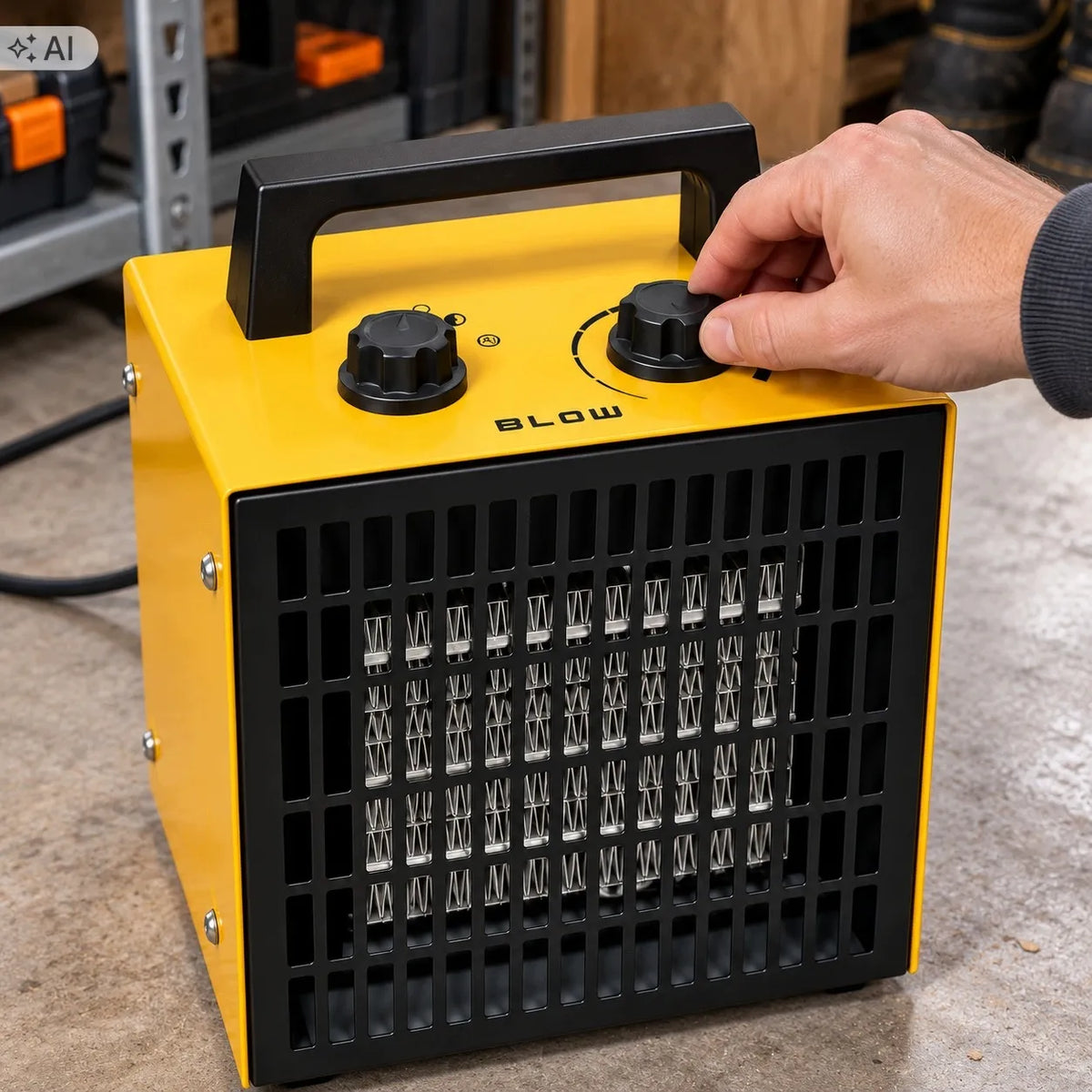 Elektrinis šildytuvas BLOW EH-02, 2000 W, termoventiliatorius su termostatu