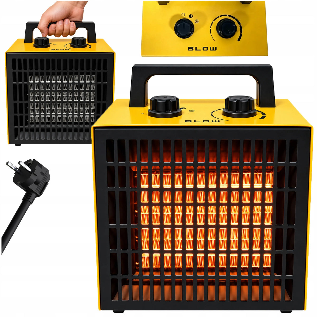 Elektrinis šildytuvas BLOW EH-02, 2000 W, termoventiliatorius su termostatu
