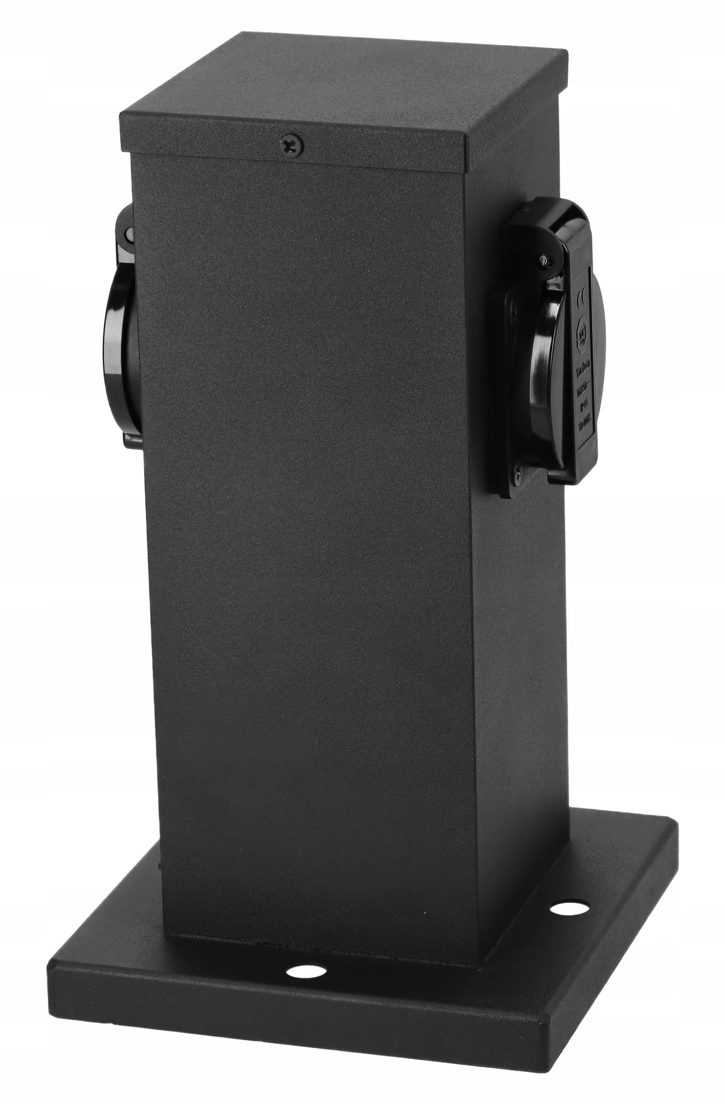 Elektrinis sodo stulpas su 2 hermetiniais 230V lizdais, IP44, juodas
