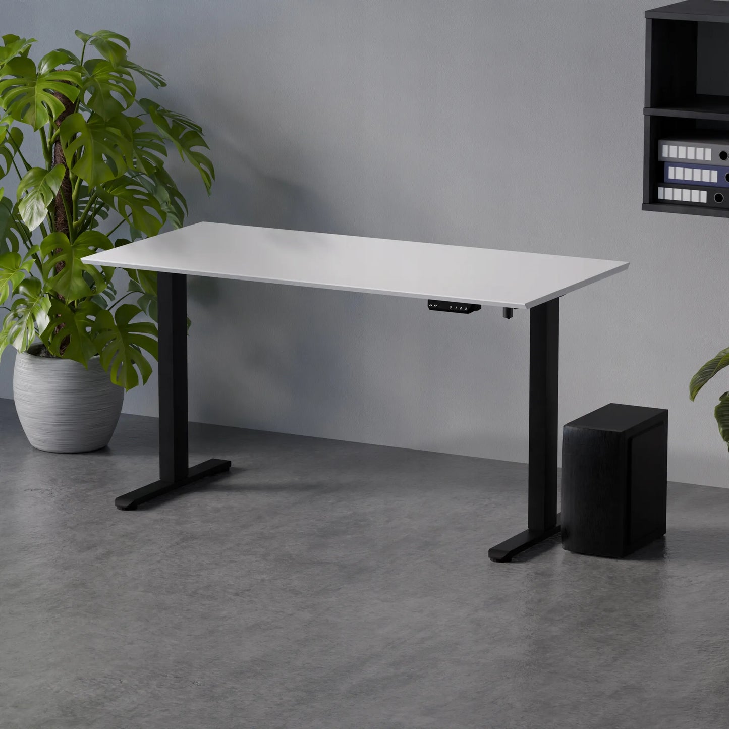 Elektrinis stalas Control Flex+ 138/67 LVNSystem, juodas ir baltas, su reguliavimo funkcija