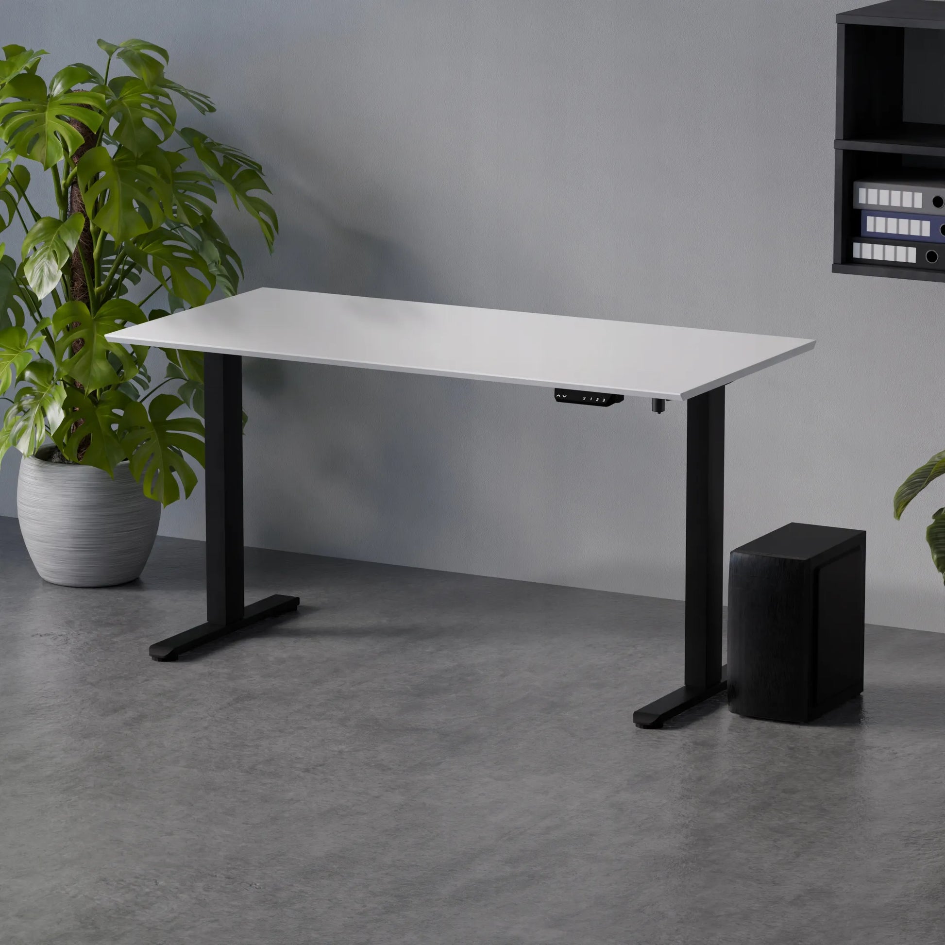 Elektrinis stalas Control Flex+ 138/67 LVNSystem, juodas ir baltas, su reguliavimo funkcija