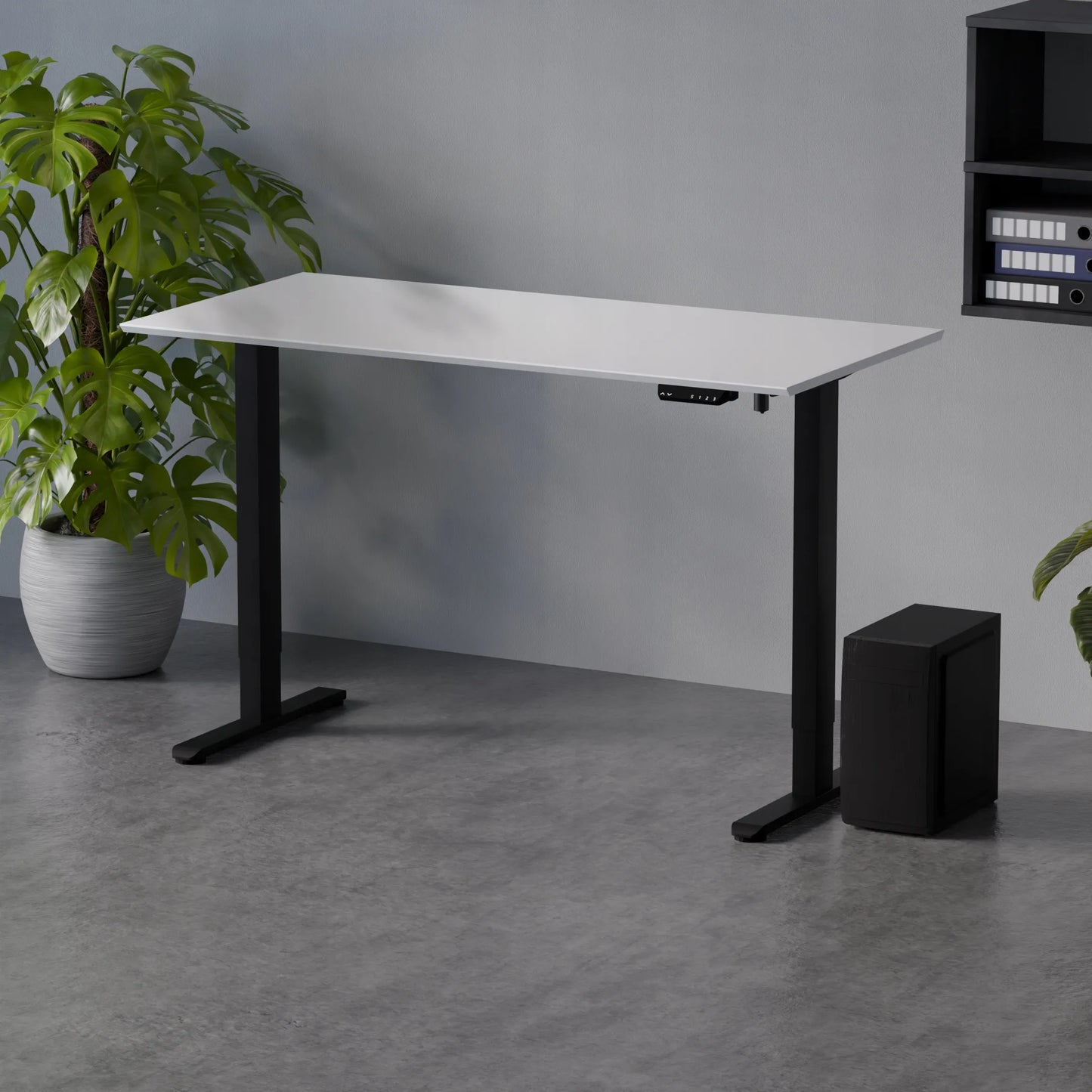 Elektrinis stalas Control Flex+ 138/67 LVNSystem, juodas ir baltas, su reguliavimo funkcija
