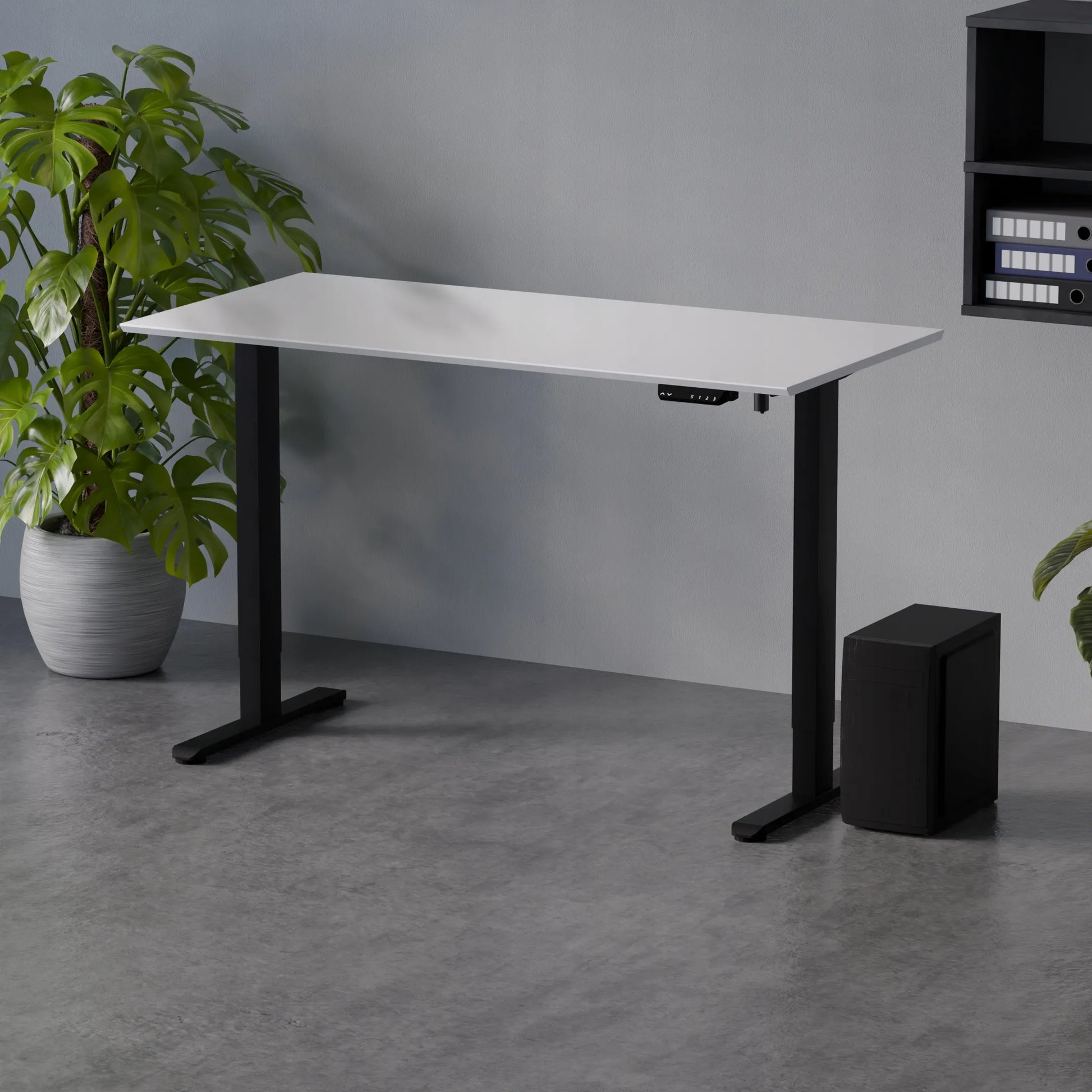 Elektrinis stalas Control Flex+ 138/67 LVNSystem, juodas ir baltas, su reguliavimo funkcija