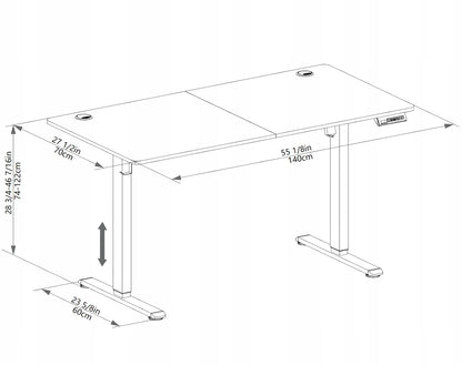 Elektrinis stalas Triadyn WorkBase 1407 su reguliuojamu aukščiu 140x70 cm