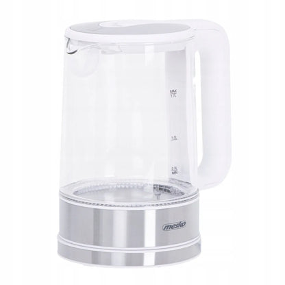 Elektrinis stiklinis virdulys MS-1301 su temperatūros reguliavimu, belaidis, 1,5 l, baltas