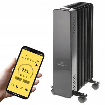 Elektrinis tepalinis radiatorius Mission Air OSLO 1500W, juodas, su WiFi ir laikmačiu