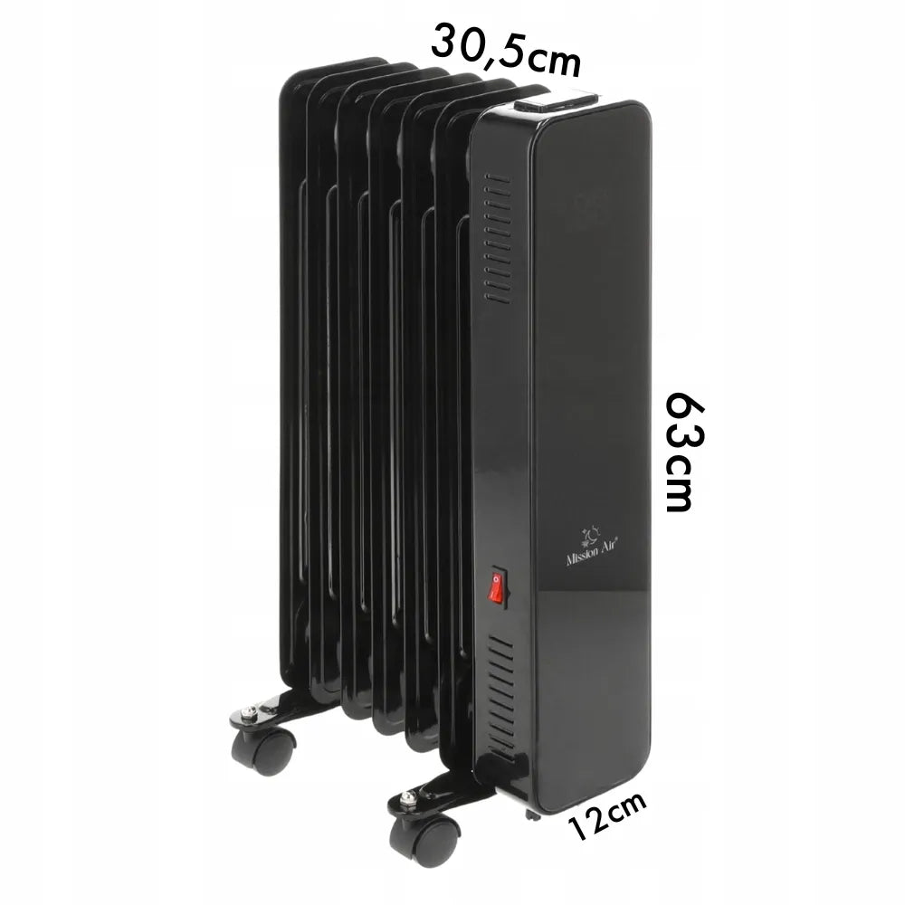 Elektrinis tepalinis radiatorius Mission Air OSLO 1500W, juodas, su WiFi ir laikmačiu