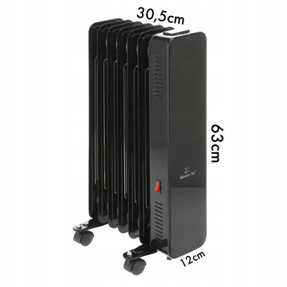 Elektrinis tepalinis radiatorius Mission Air OSLO 1500W, juodas, su WiFi ir laikmačiu