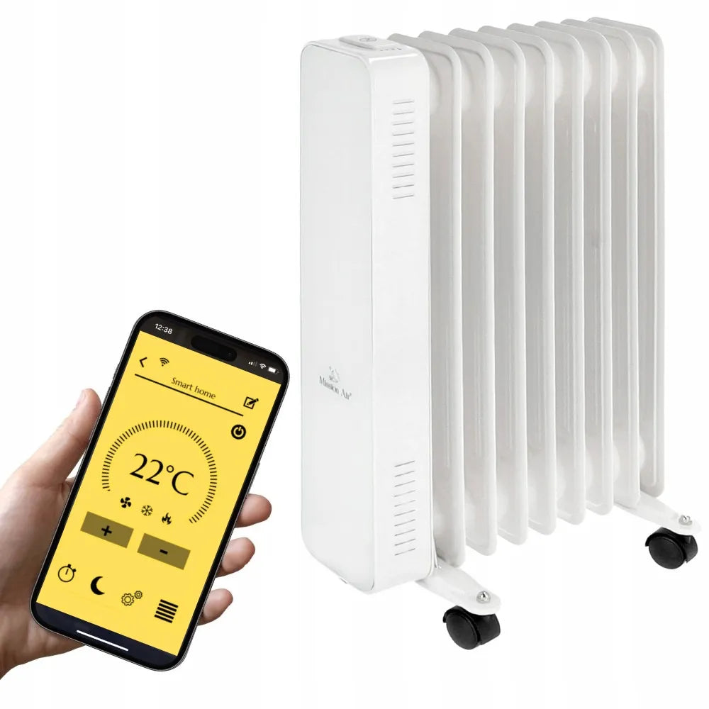 Elektrinis tepalinis radiatorius Mission Air OSLO 2000W baltas, su WiFi ir laikmačiu