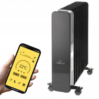 Elektrinis tepalinis radiatorius Mission Air OSLO 2500W, juodas, su WiFi ir laikmačiu
