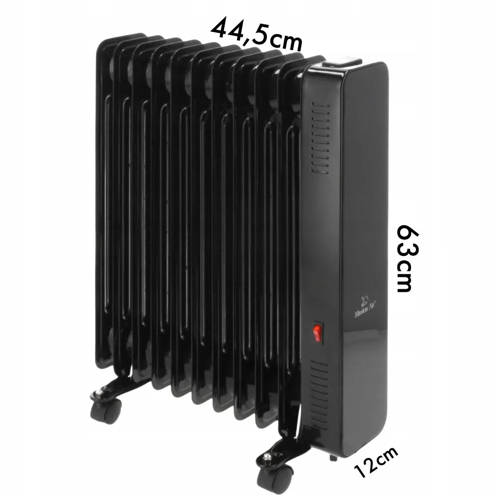 Elektrinis tepalinis radiatorius Mission Air OSLO 2500W, juodas, su WiFi ir laikmačiu