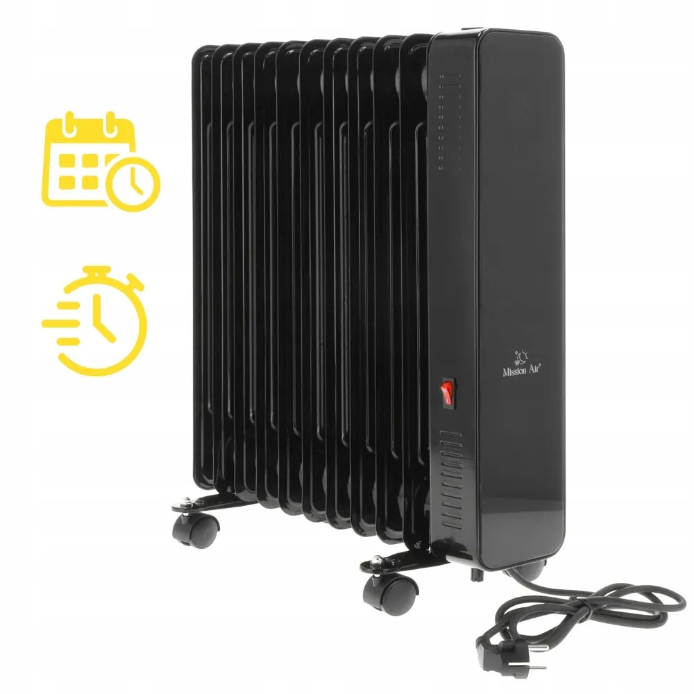 Elektrinis tepalinis radiatorius Mission Air OSLO 2500W, juodas, su WiFi ir laikmačiu