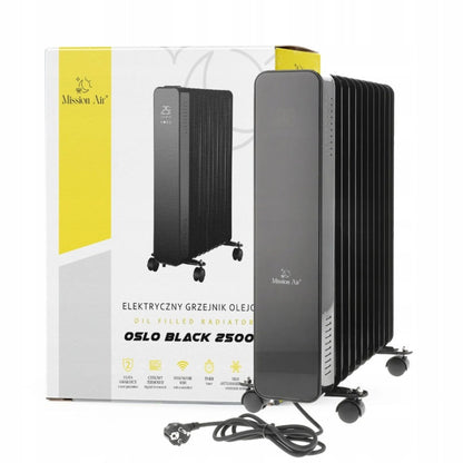 Elektrinis tepalinis radiatorius Mission Air OSLO 2500W, juodas, su WiFi ir laikmačiu