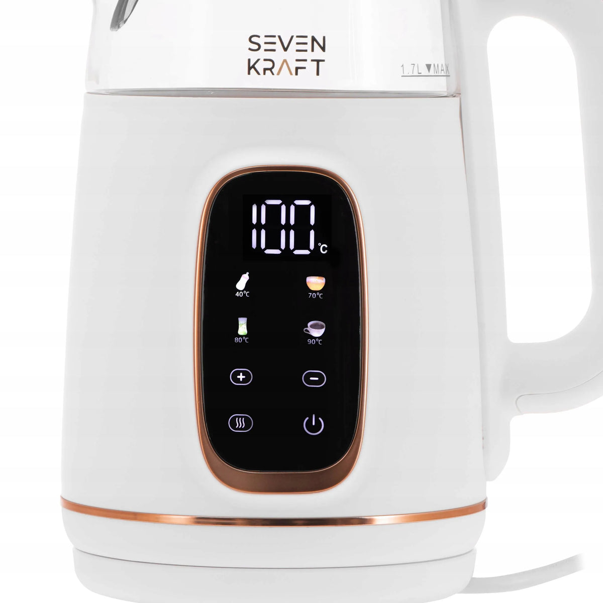 Elektrinis virdulys „Sevenkraft“ SK 1308wg, baltas, su temperatūros reguliavimu, 1,7 l