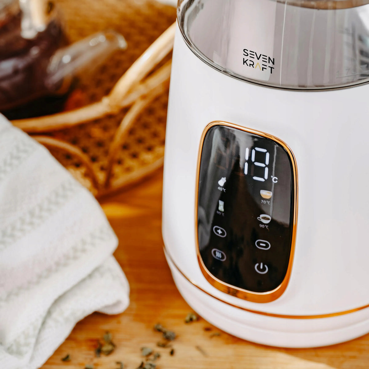 Elektrinis virdulys „Sevenkraft“ SK 1308wg, baltas, su temperatūros reguliavimu, 1,7 l