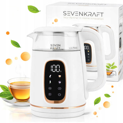 Elektrinis virdulys „Sevenkraft“ SK 1308wg, baltas, su temperatūros reguliavimu, 1,7 l