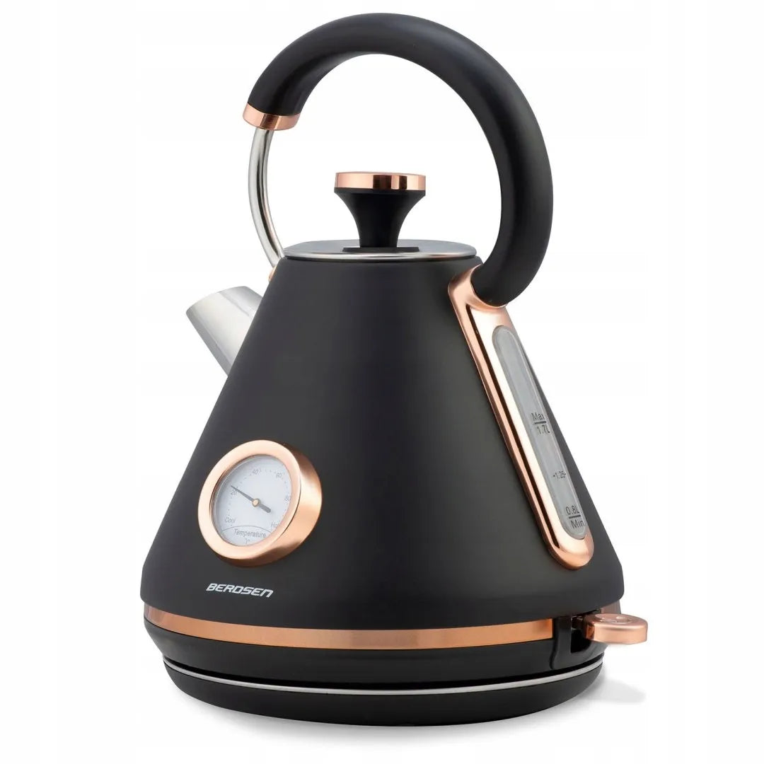 Elektrinis virdulys su termometru Berdsen BD-701, 1,7 l, juodas