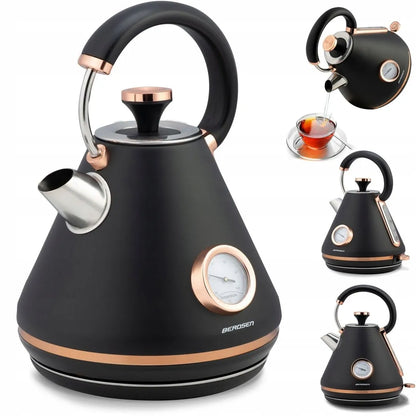 Elektrinis virdulys su termometru Berdsen BD-701, 1,7 l, juodas