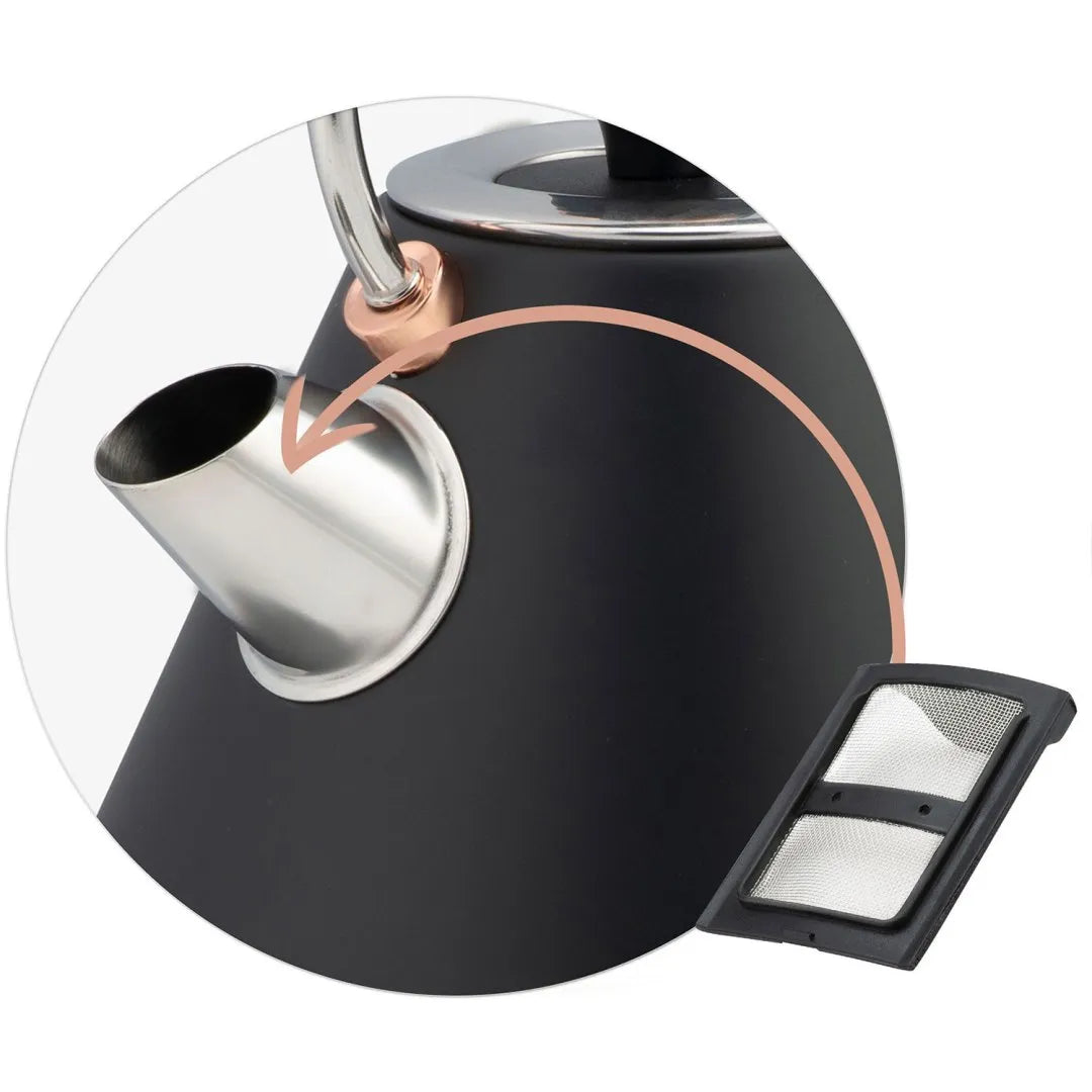 Elektrinis virdulys su termometru Berdsen BD-701, 1,7 l, juodas