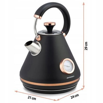 Elektrinis virdulys su termometru Berdsen BD-701, 1,7 l, juodas