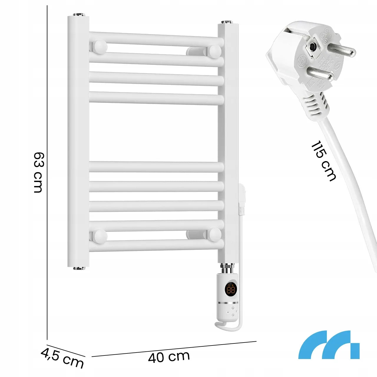 Elektrinis vonios radiatorius Maltec 300W su termostatu, baltas
