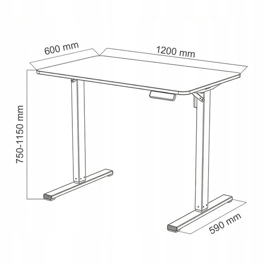 Elektriniu būdu reguliuojamas stalas 120 × 60 cm, 50 kg, Spacetronik, su atmintimi, dramblio kaulo spalvos