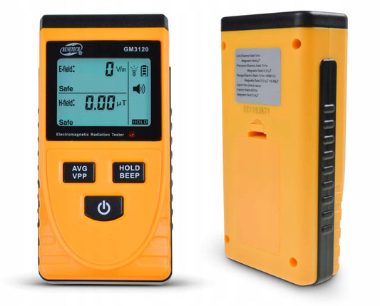 Elektromagnetinio lauko matuoklis, bangų spinduliuotės testeris 100µT aliarmo LCD