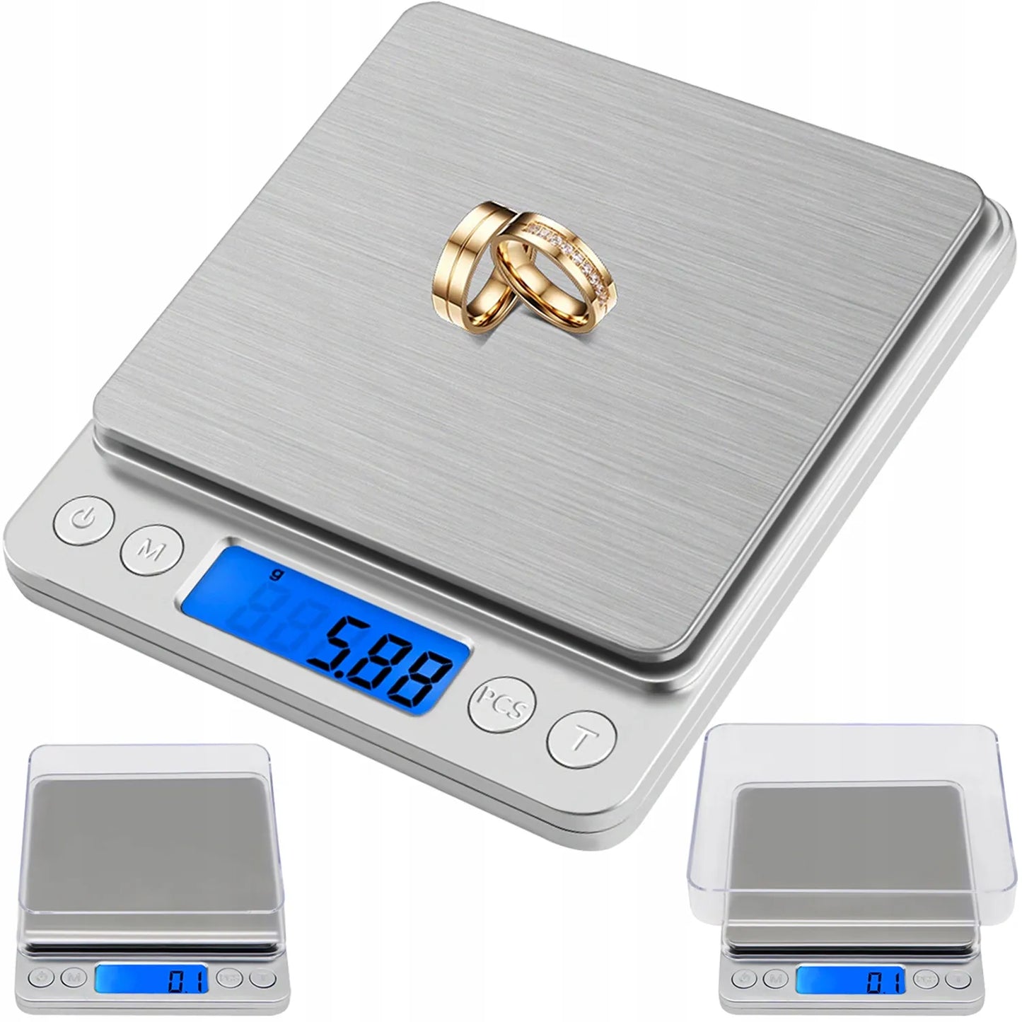 Elektroninės tiksliosios virtuvinės svarstyklės 500g 0,5kg 0,01g LCD ekranas