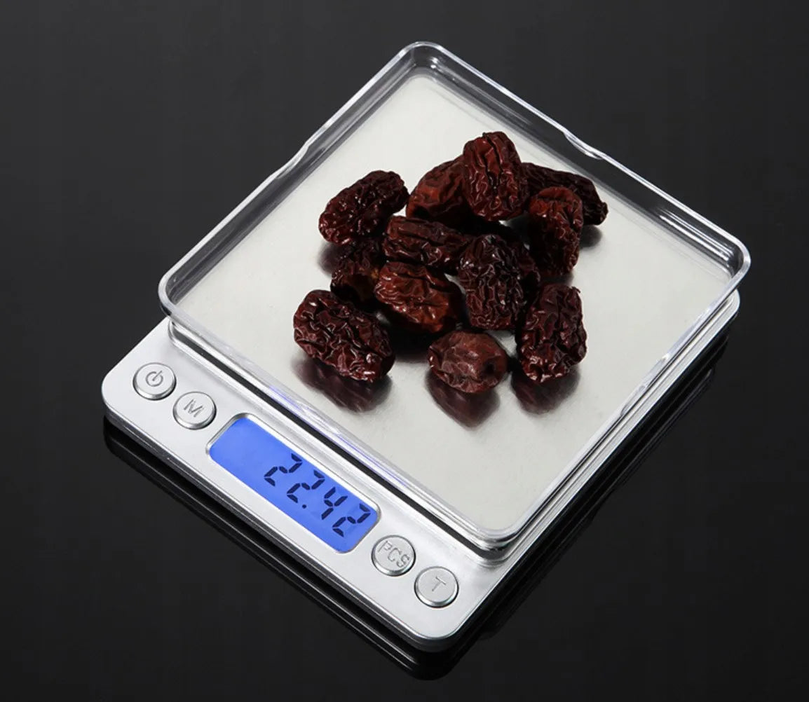 Elektroninės tiksliosios virtuvinės svarstyklės 500g 0,5kg 0,01g LCD ekranas