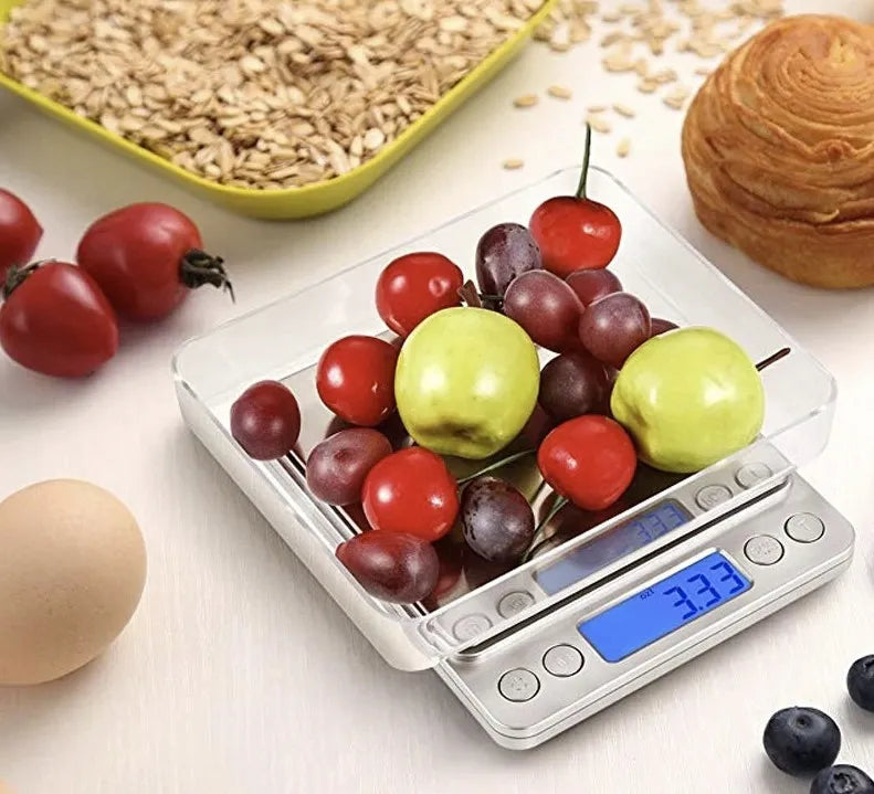 Elektroninės tiksliosios virtuvinės svarstyklės 500g 0,5kg 0,01g LCD ekranas