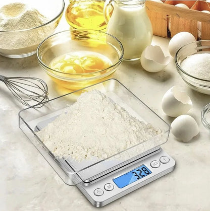 Elektroninės tiksliosios virtuvinės svarstyklės 500g 0,5kg 0,01g LCD ekranas