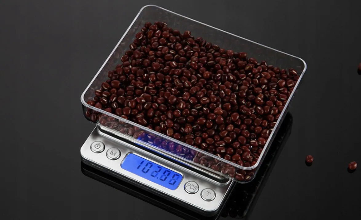 Elektroninės tiksliosios virtuvinės svarstyklės 500g 0,5kg 0,01g LCD ekranas