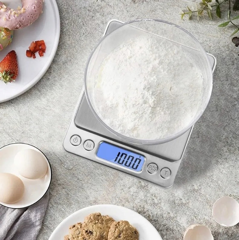 Elektroninės tiksliosios virtuvinės svarstyklės 500g 0,5kg 0,01g LCD ekranas