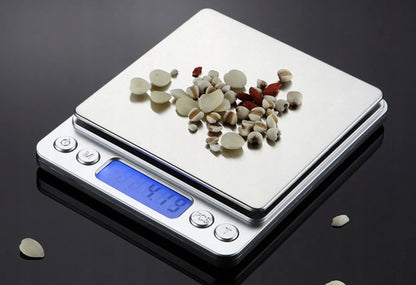 Elektroninės tiksliosios virtuvinės svarstyklės 500g 0,5kg 0,01g LCD ekranas