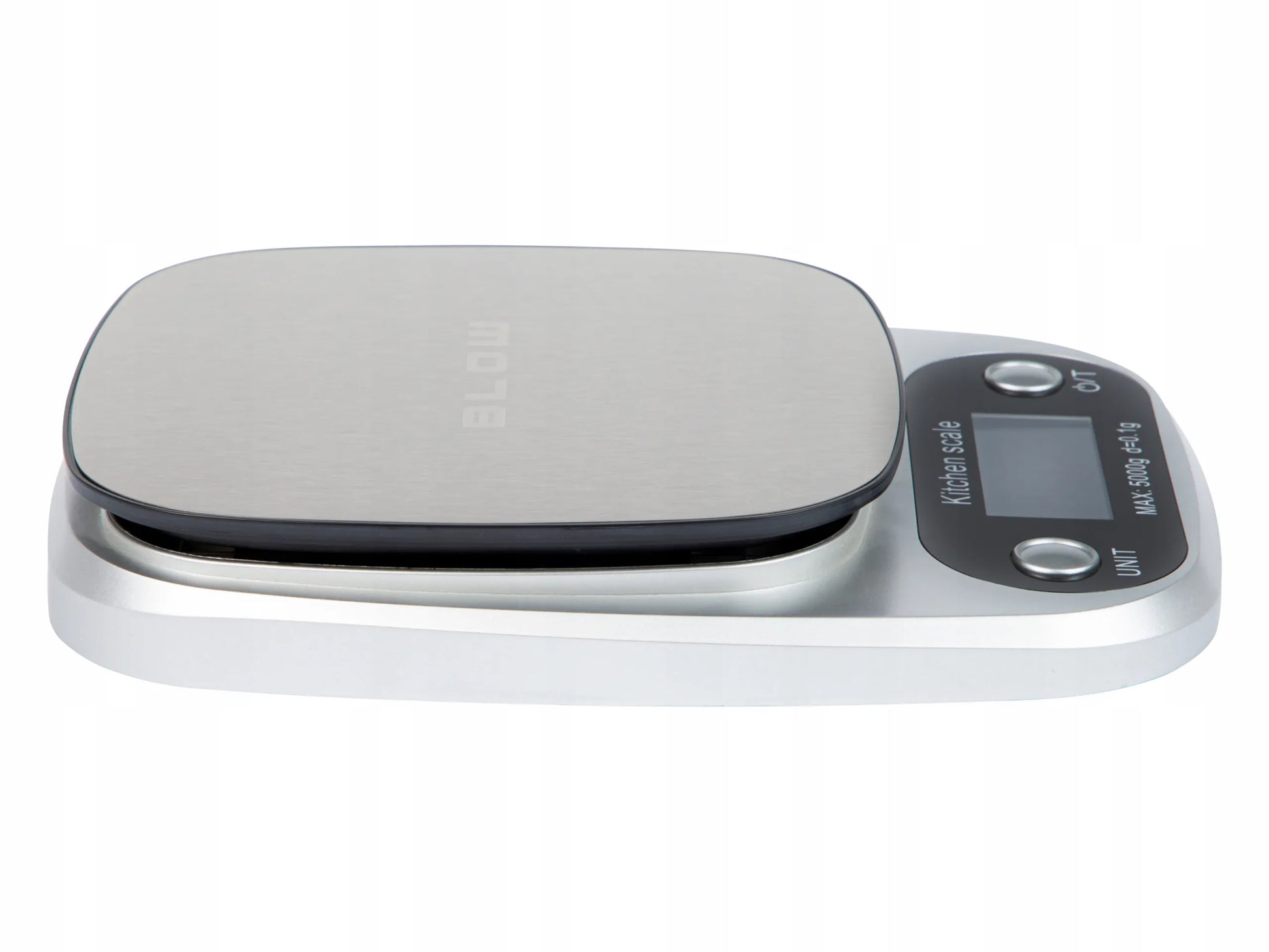 Elektroninės virtuvinės svarstyklės BLOW KS203, 5kg/1g, LCD, sidabrinės + baterijos