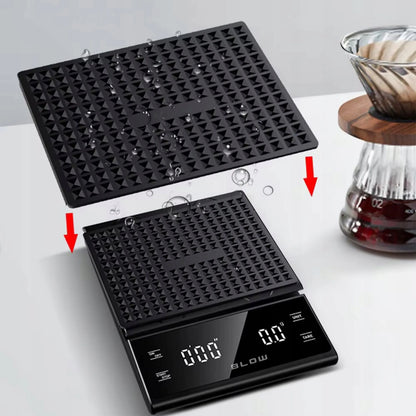 Elektroninės virtuvinės svarstyklės kavai, tikslios 3000g/0,1g, LCD, laikmatis, baterijos