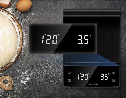 Elektroninės virtuvinės svarstyklės kavai, tikslios 3000g/0,1g, LCD, laikmatis, baterijos