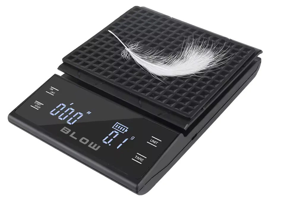 Elektroninės virtuvinės svarstyklės kavai, tikslios 3000g/0,1g, LCD, laikmatis, baterijos