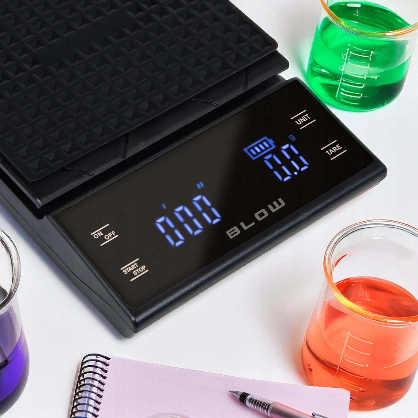 Elektroninės virtuvinės svarstyklės kavai, tikslios 3000g/0,1g, LCD, laikmatis, baterijos