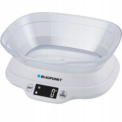 Elektroninės virtuvinės svarstyklės su dubeniu Blaupunkt FKS501 iki 5 kg, baltos