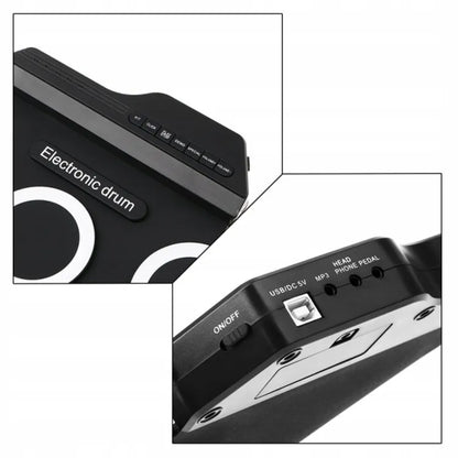 Elektroniniai būgnai vaikams ir suaugusiems USB silikoniniai 7 padai